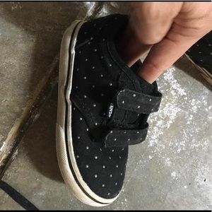 Toddler girl vans. Polka dot Velcro.